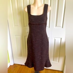 VICTOR VICTORIA DONNA Brown Wool Blend Sleeveless Dress 4/40 ITALY